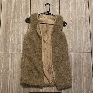 Windsor Taupe Faux Fur Teddy Vest